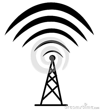 Wireless Tower Black Clip Art Cartoon Illustration