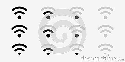 Wireless and wifi icon. Wi-fi signal symbol. Internet Connection. Wi-fi signal on isolated background. Vector illustration EPS10 Vector Illustration