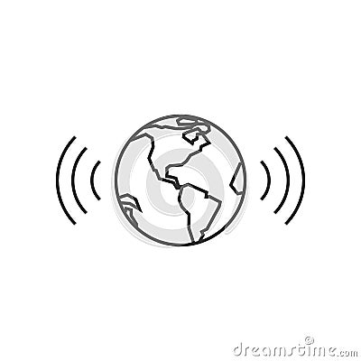 Outline icon - Wireless world Vector Illustration