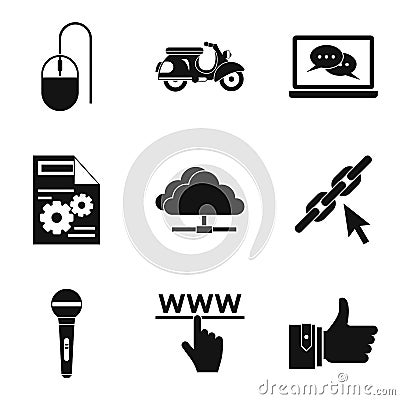 Wirelessly icons set, simple style Vector Illustration