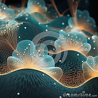 Abstract Flower Pattern: Gravity-defying Landscapes With Lace Patterns Stock Photo