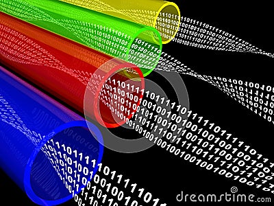 Wires data flow Cartoon Illustration