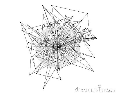 Wires. Digital data computer network. Abstract shape Cartoon Illustration