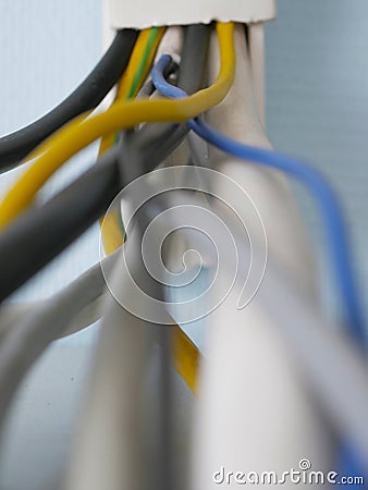 Wires technical equipment ground Stock Photo