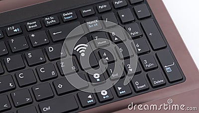 Wiress Sign on the Laptop Keyboard Stock Photo