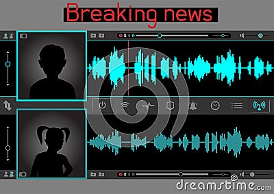 Wiretap sound talks template Vector Illustration