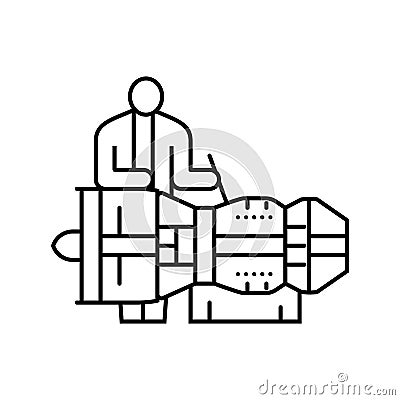 wiring check aircraft line icon vector illustration Vector Illustration
