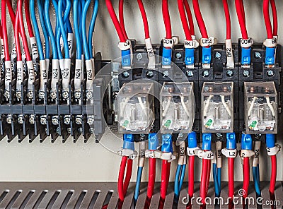 Wiring PLC Stock Photo