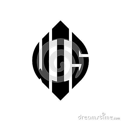 WIS circle letter logo design with circle and ellipse shape. WIS ellipse letters with typographic style. The three initials form a Vector Illustration