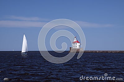 Wisconsin Point Lighthouse Stock Photo