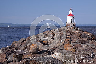 Wisconsin Point Lighthouse Stock Photo