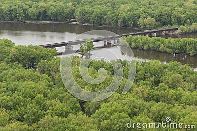 Wisconsin River Railroad Bridge Stock Photo