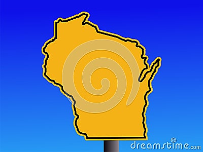 Wisconsin warning sign Vector Illustration