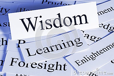 Wisdom Concept in Words Stock Photo