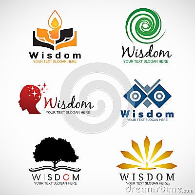 Wisdom and knowledge logo vector set design Stock Photo