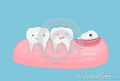 Wisdom teeth illustration. Vector Illustration