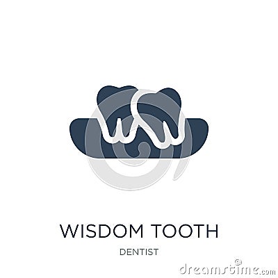 wisdom tooth icon in trendy design style. wisdom tooth icon isolated on white background. wisdom tooth vector icon simple and Vector Illustration