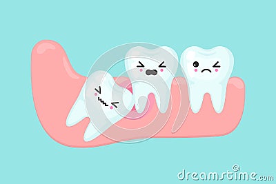 Wisdom tooth problems dental stomatology vector concept Vector Illustration