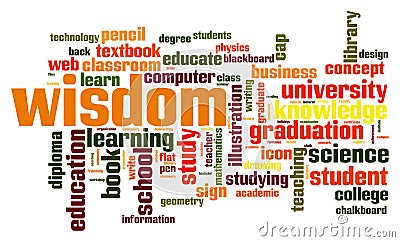 Wisdom word cloud Stock Photo