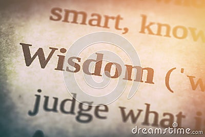 Wisdom word concept. Stock Photo