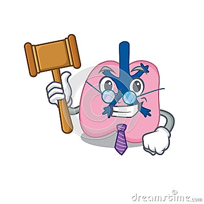 A wise judge of lung mascot design wearing glasses Vector Illustration