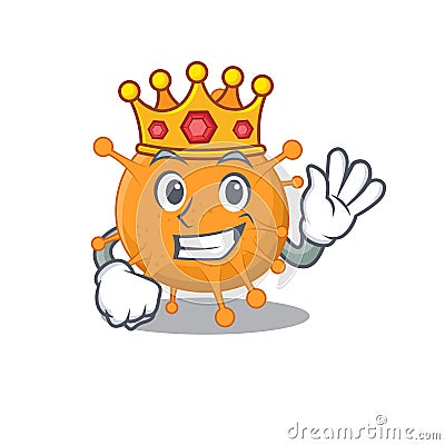 A Wise King of anaplasma mascot design style with gold crown Vector Illustration