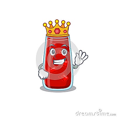A Wise King of bloody mary cocktail mascot design style with gold crown Vector Illustration