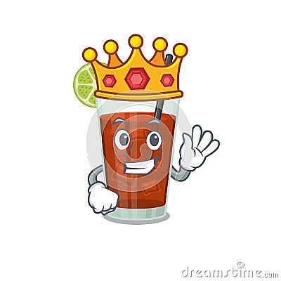 A Wise King of cuba libre cocktail mascot design style with gold crown Vector Illustration