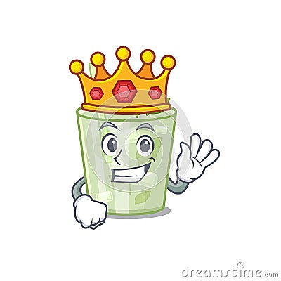 A Wise King of mojito lemon cocktail mascot design style with gold crown Vector Illustration