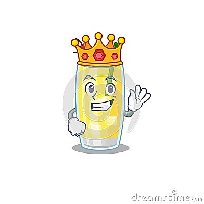 A Wise King of pina colada cocktail mascot design style with gold crown Vector Illustration