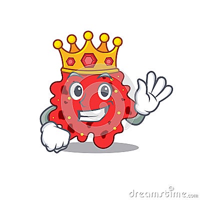 A Wise King of streptococcus pneumoniae mascot design style Vector Illustration