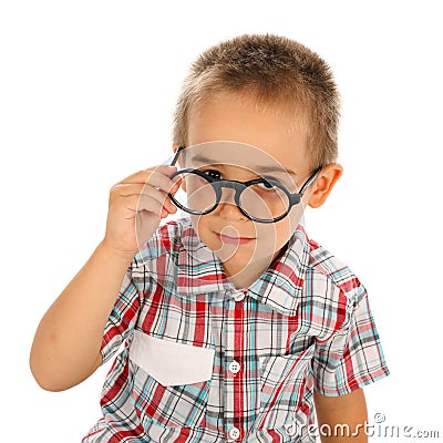 Wise little boy Stock Photo