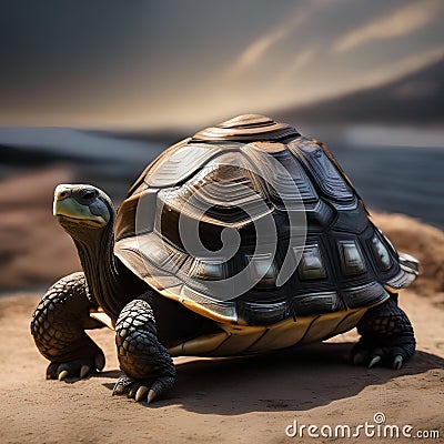 A wise old tortoise in a superhero suit, offering guidance and protection2 Stock Photo