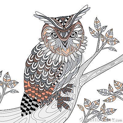 Wise owl Vector Illustration