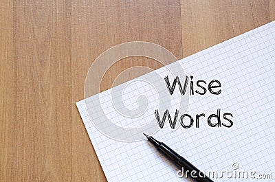 Wise words concept on notebook Stock Photo