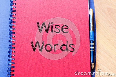 Wise words concept on notebook Stock Photo