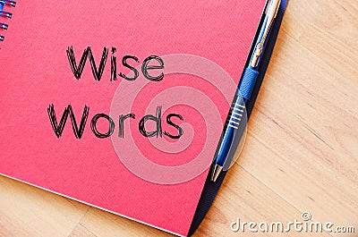 Wise words concept on notebook Stock Photo