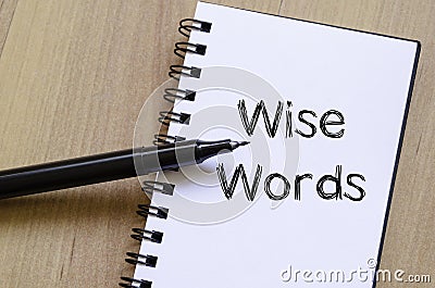 Wise words concept on notebook Stock Photo