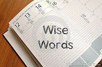 Wise words concept on notebook Stock Photo