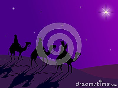 Wisemen following the Star Stock Photo