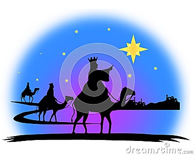 Wisemen Travel to Bethlehem Stock Photo