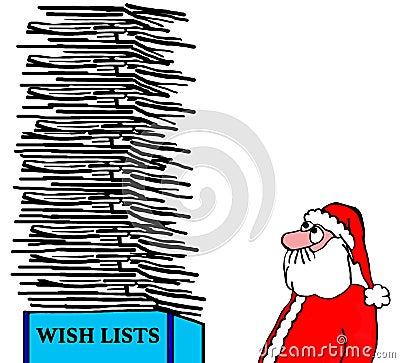 Wish Lists Cartoon Illustration