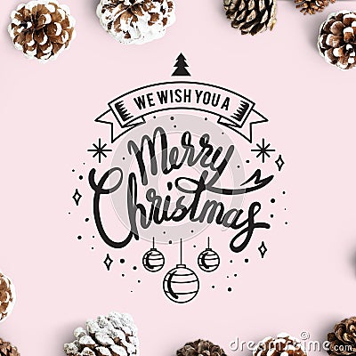 We wish you a Merry Christmas card mockup Stock Photo