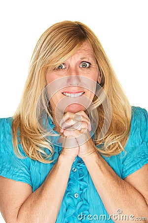 Wishful Woman Praying Stock Photo