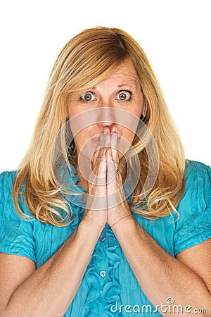 WIshful Woman in Suspense Stock Photo