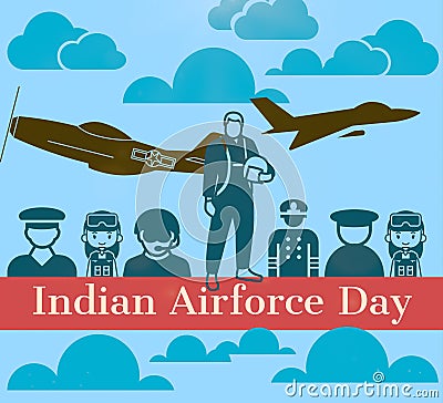 Wishing all a very proud and happy Indian Airforce Day on eight of October Stock Photo