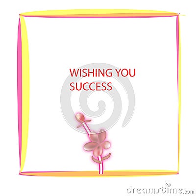 Wishing success card template elegant flora Stock Photo