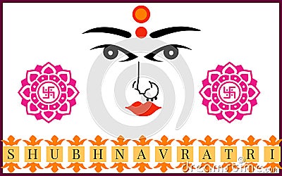 Wishing a very happy and blessed Navratri festival puja 2020 Stock Photo