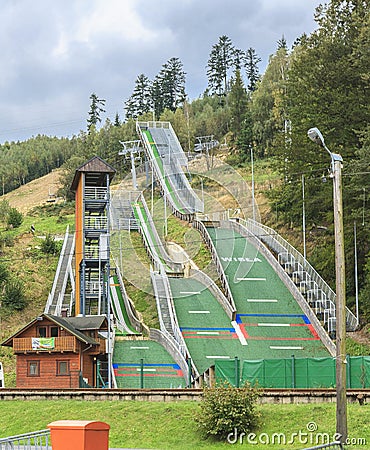 Wisla (Poland) - ski jump complex Stock Photo