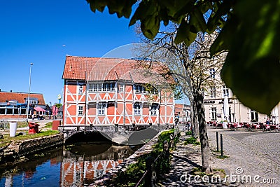 Wismar, Germany - May 8, 2023: Scenic summer outdoor view of town architecture n Wismar, Germany Editorial Stock Photo